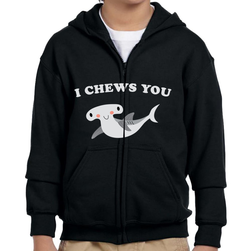 I Chews You Valentines Day Shark Youth Zipper Hoodie | Artistshot