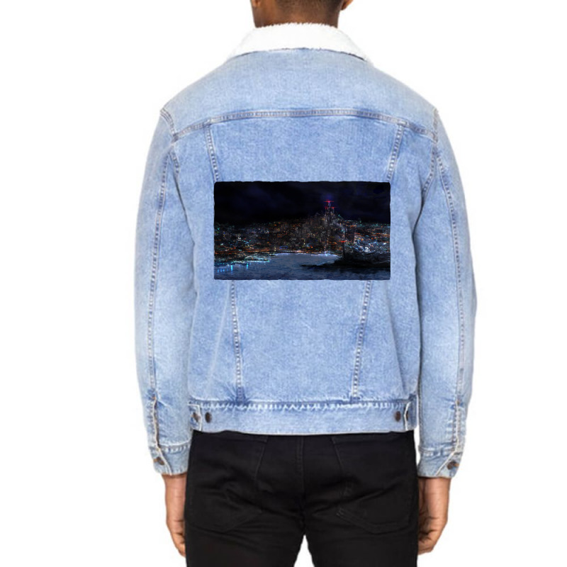 Cityscape (2) Unisex Sherpa-lined Denim Jacket | Artistshot