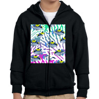 Clown Triggerfish Group (balistoides) With Colorful Pattern - Coral Re Youth Zipper Hoodie | Artistshot