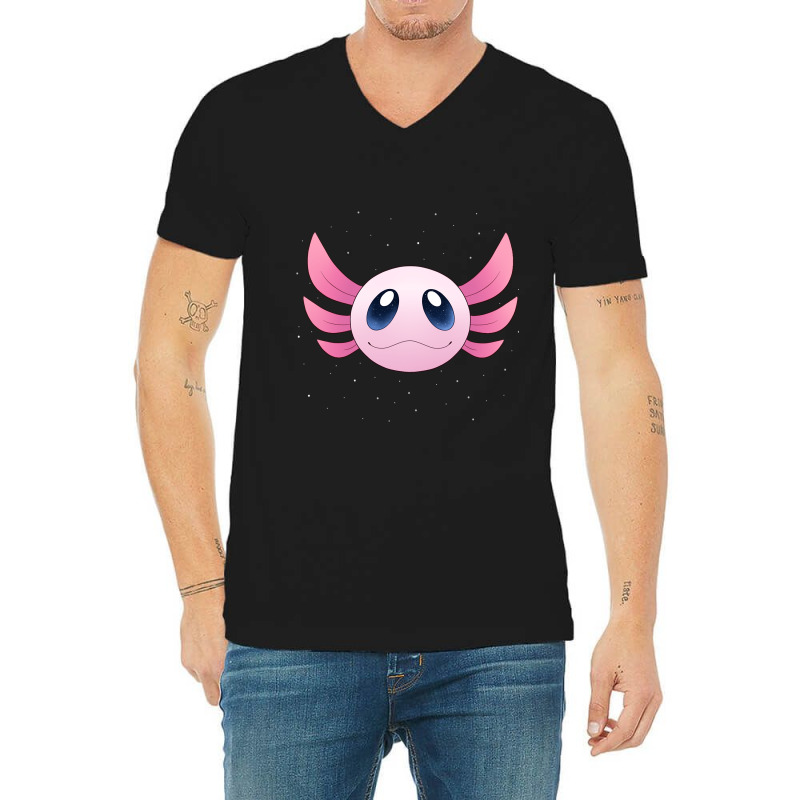 Cosmic Axolotl-6wf2q V-Neck Tee by Min08 | Artistshot