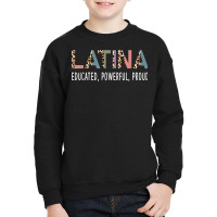 Latina Educated Powerful Proud Women's Latinx Leopard Print T Shirt Youth Sweatshirt | Artistshot