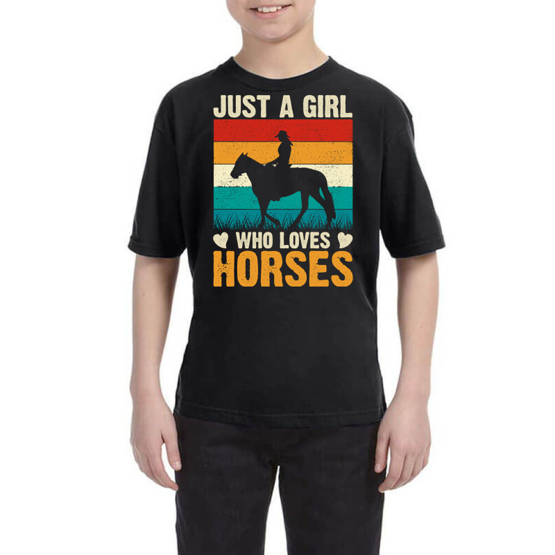 Just A Girl Who Loves Horses Cute Horse Lover Gift-3hdo3 Youth Tee by Ledford Leslie | Artistshot