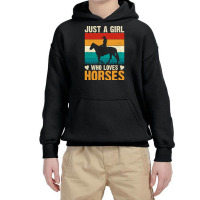 Just A Girl Who Loves Horses Cute Horse Lover Gift-3hdo3 Youth Hoodie | Artistshot