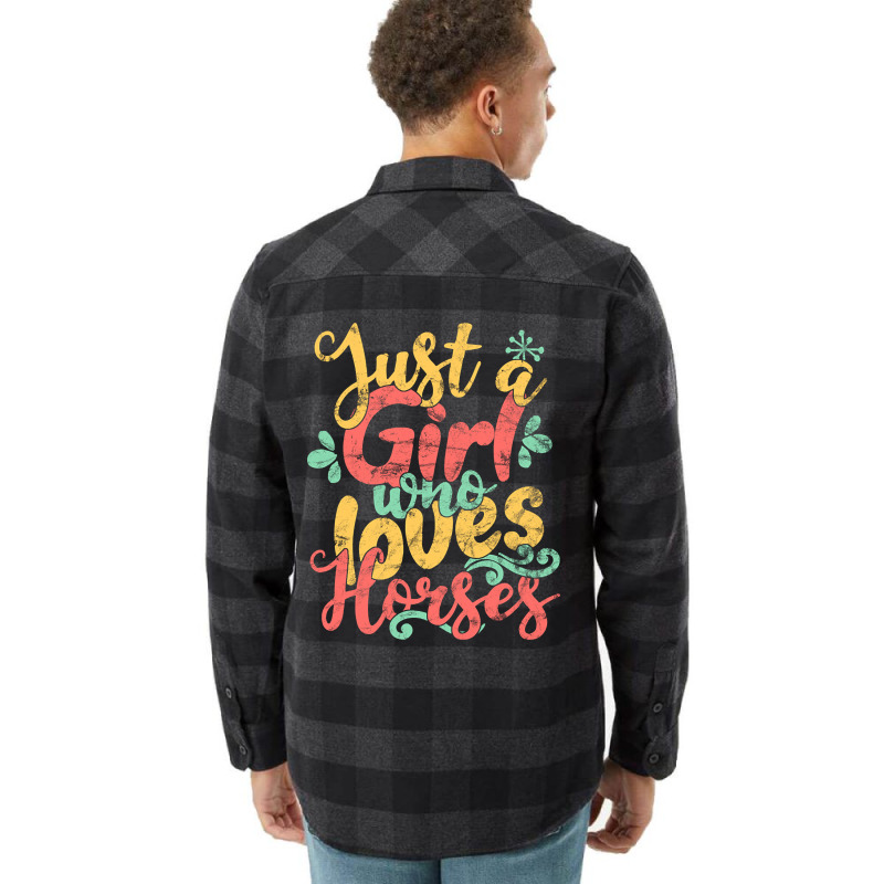 Just A Girl Who Loves Horses Gift Graphic Flannel Shirt by Ledford Leslie | Artistshot