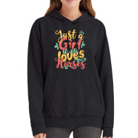 Just A Girl Who Loves Horses Gift Graphic Vintage Hoodie | Artistshot