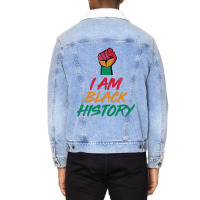 Pan African- I Am Black History Fist Design Unisex Sherpa-lined Denim Jacket | Artistshot