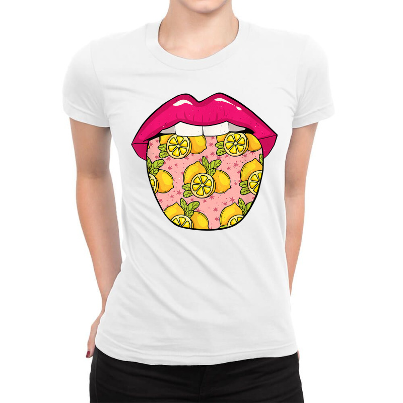 Lemons Tongue Citrus Fruit   Lemonade Lemons T Shirt Ladies Fitted T-Shirt by lavenakf44f | Artistshot