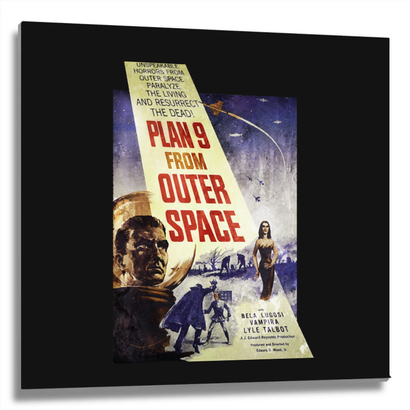 Plan 9 From Outer Space - Film Poster Metal Print Square | Artistshot