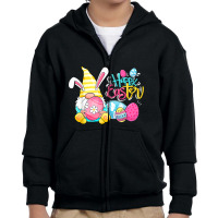 Bunny Gnome Rabbit Eggs Hunting Happy Easter Day Funny Youth Zipper Hoodie | Artistshot