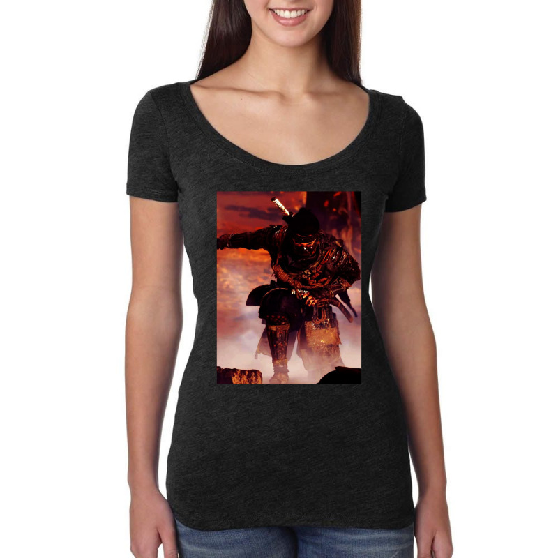 Ghost Of Tsushima Samurai Anime Warriors Women's Triblend Scoop T-shirt by KathrynHabstritt | Artistshot