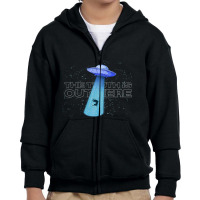 Alien Abduction The Truth Is Out Here Wall Art Space Alien Spaceship S Youth Zipper Hoodie | Artistshot