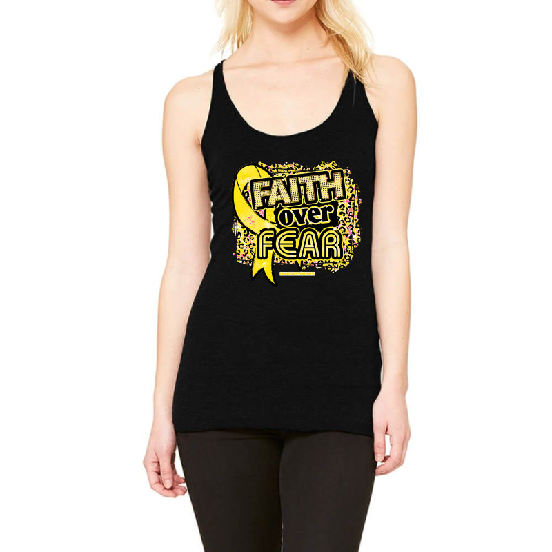 Endometriosis Awareness  Ribbon Faith Over Fear Leopard Gift For Endom Racerback Tank by brumfieldportillo7vlpq8 | Artistshot