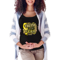 Endometriosis Awareness  Ribbon Faith Over Fear Leopard Gift For Endom Maternity Scoop Neck T-shirt | Artistshot