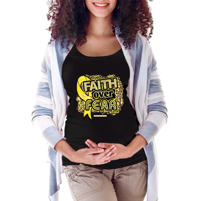 Endometriosis Awareness  Ribbon Faith Over Fear Leopard Gift For Endom Maternity Scoop Neck T-shirt by brumfieldportillo7vlpq8 | Artistshot