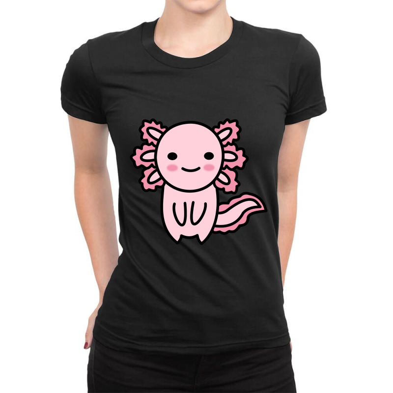 Cute Axolotl-szd1i Ladies Fitted T-Shirt by Min05 | Artistshot