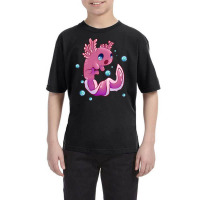 Cute Cartoon Axolotl With Bubbles Youth Tee | Artistshot