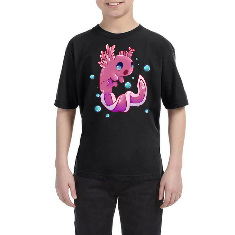 Cute Cartoon Axolotl With Bubbles Youth Tee by Min08 | Artistshot