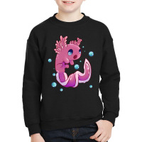 Cute Cartoon Axolotl With Bubbles Youth Sweatshirt | Artistshot