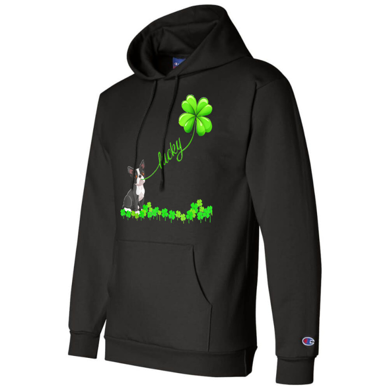 Boston Terrier T  Shirt Irish Lucky With Boston Terrier T  Shirt Champion Hoodie | Artistshot