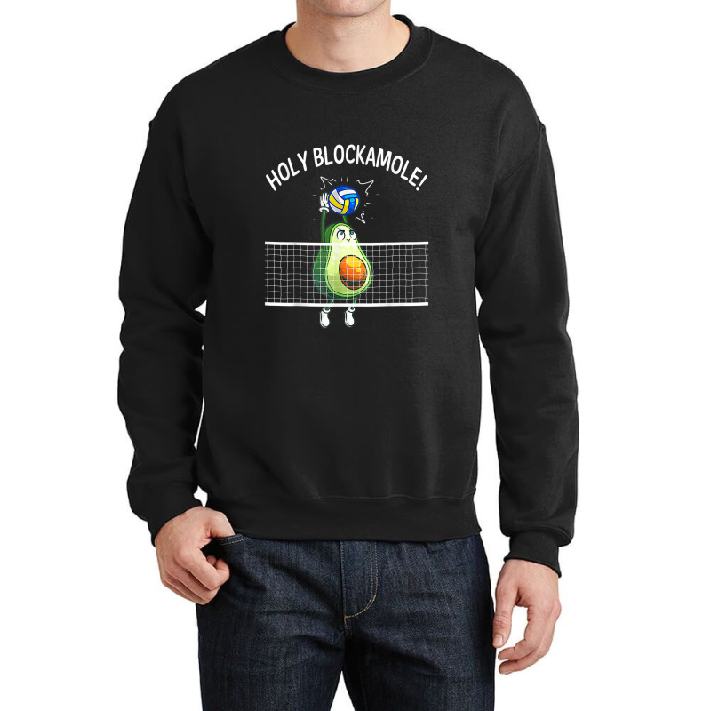 Holy Blockamole Volleyball Shirt Player Blocker Avocado Crewneck Sweatshirt by ReginaldLewisMay | Artistshot