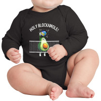 Holy Blockamole Volleyball Shirt Player Blocker Avocado Long Sleeve Baby Bodysuit | Artistshot