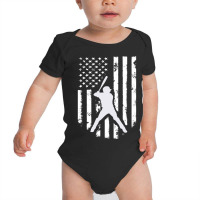 American Usa Flag Baseball  Distressed Hooded Top Gift Baby Bodysuit | Artistshot