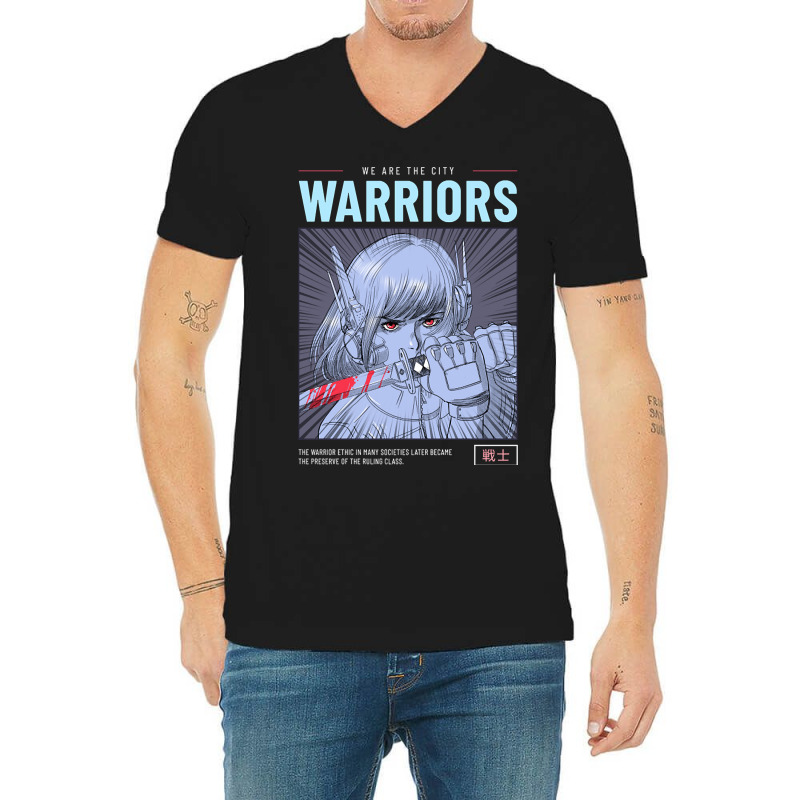 Anime Manga Warrior Woman Samurai V-neck Tee | Artistshot