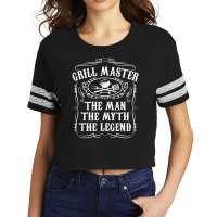 Grill Master The Man The Myth Legend Bbq Smoker Scorecard Crop Tee | Artistshot