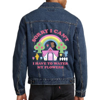 Animal Crossing Sorry I Can T I Have To Water My Flowers Men Denim Jacket | Artistshot