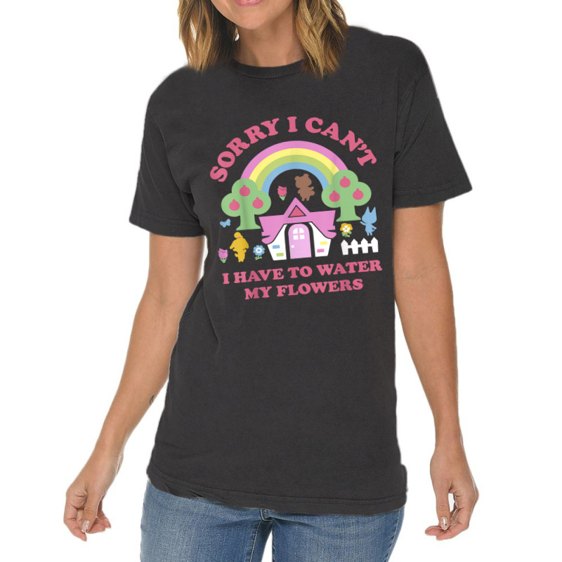 Animal Crossing Sorry I Can T I Have To Water My Flowers Vintage T-shirt | Artistshot