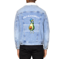 Funny Volleyball Women Holy Guacamole Player Blocker Unisex Sherpa-lined Denim Jacket | Artistshot