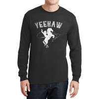 Funny Western Gift Horse Bull Riding Rodeo Yeehaw Cowboy Long Sleeve Shirts | Artistshot