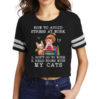 How To Avoid Stress At Work Read Books With My Cats Scorecard Crop Tee | Artistshot