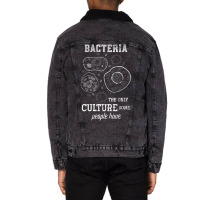 Science Puns Biologist Bacteria Scientist Geek Unisex Sherpa-lined Denim Jacket | Artistshot