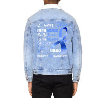 I Wear Blue For Als Awareness Support Als Warrior Gifts Unisex Sherpa-lined Denim Jacket | Artistshot