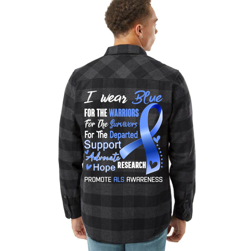 I Wear Blue For Als Awareness Support Als Warrior Gifts Flannel Shirt | Artistshot