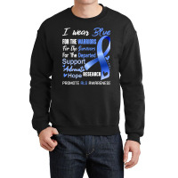 I Wear Blue For Als Awareness Support Als Warrior Gifts Crewneck Sweatshirt | Artistshot