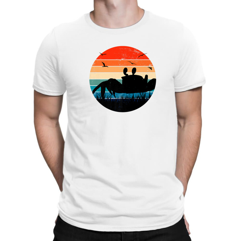 Retro Crab Sunset - Crustacean Core Shellfish Beach Spider T-shirt | Artistshot