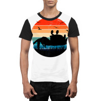 Retro Crab Sunset - Crustacean Core Shellfish Beach Spider Graphic T-shirt | Artistshot