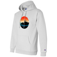 Retro Crab Sunset - Crustacean Core Shellfish Beach Spider Champion Hoodie | Artistshot