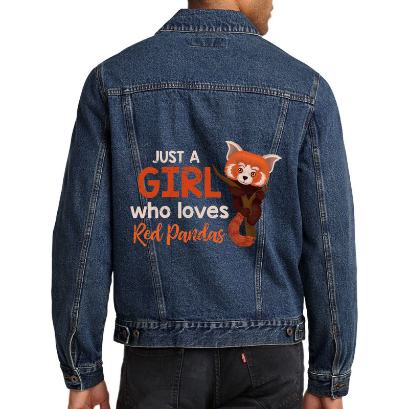 Just A Girl Who Loves Red Pandas-iwils Men Denim Jacket | Artistshot