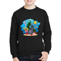 Undersea Life Coral Reef With Fish And Water Plants  Cartoon Landscape Youth Sweatshirt | Artistshot