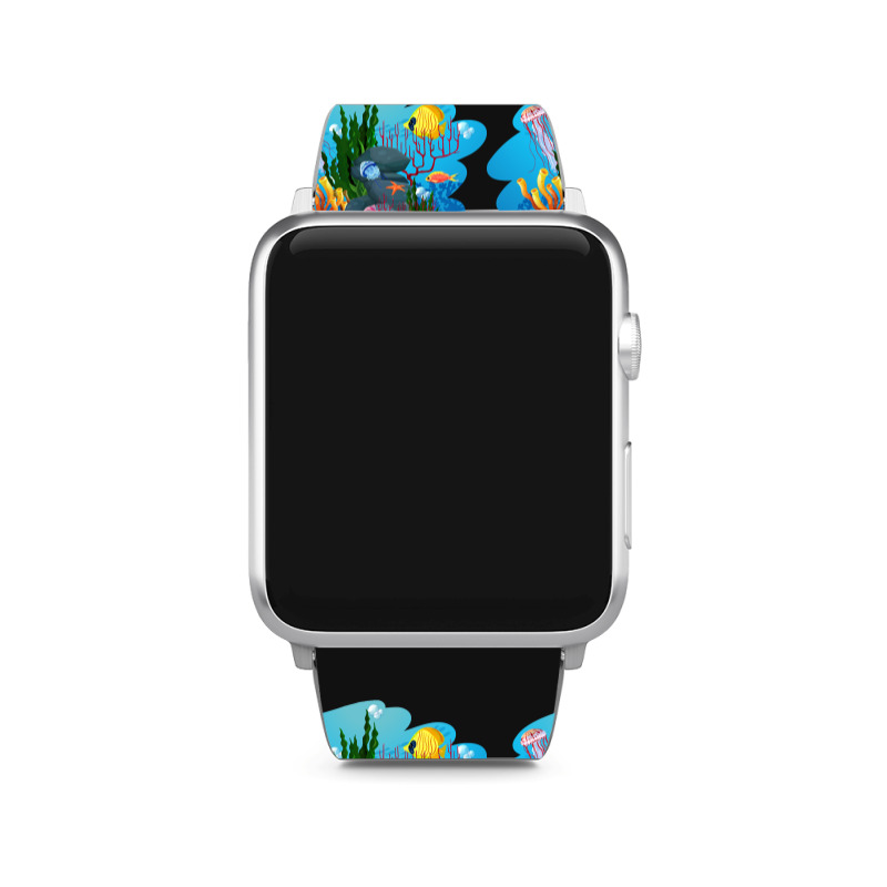 Undersea Life Coral Reef With Fish And Water Plants  Cartoon Landscape Apple Watch Band | Artistshot