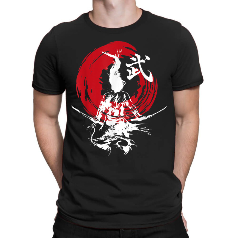 Japanese Samurai Fire Warrior Swords Retro Japan Calligraphy T-shirt | Artistshot