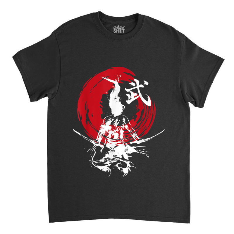 Japanese Samurai Fire Warrior Swords Retro Japan Calligraphy Classic T-shirt | Artistshot