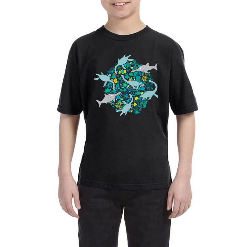 Swimming With Plesiosaurs - Cute Prehistoric Animal Design Youth Tee | Artistshot