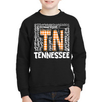 Tennessee State Flag Orange Plaid Tn T Shirt Youth Sweatshirt | Artistshot