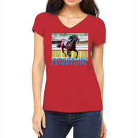 Flightline   Classic Horseracing Women's V-neck T-shirt | Artistshot