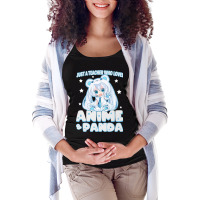 Just A Teacher Who Loves Anime And Panda Maternity Scoop Neck T-shirt | Artistshot