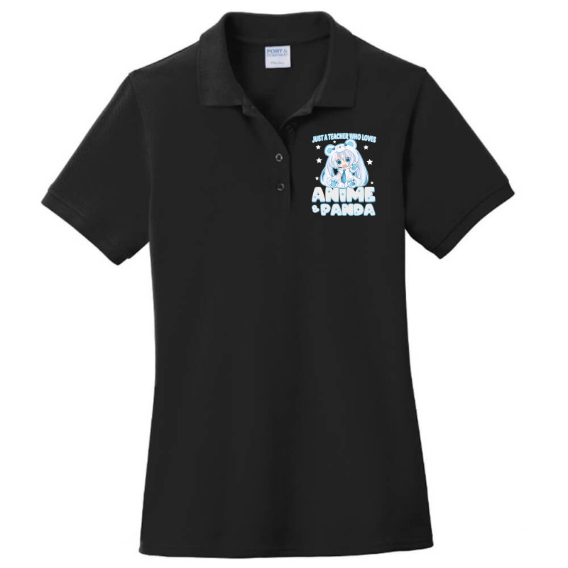 Just A Teacher Who Loves Anime And Panda Ladies Polo Shirt by Ledford Leslie | Artistshot